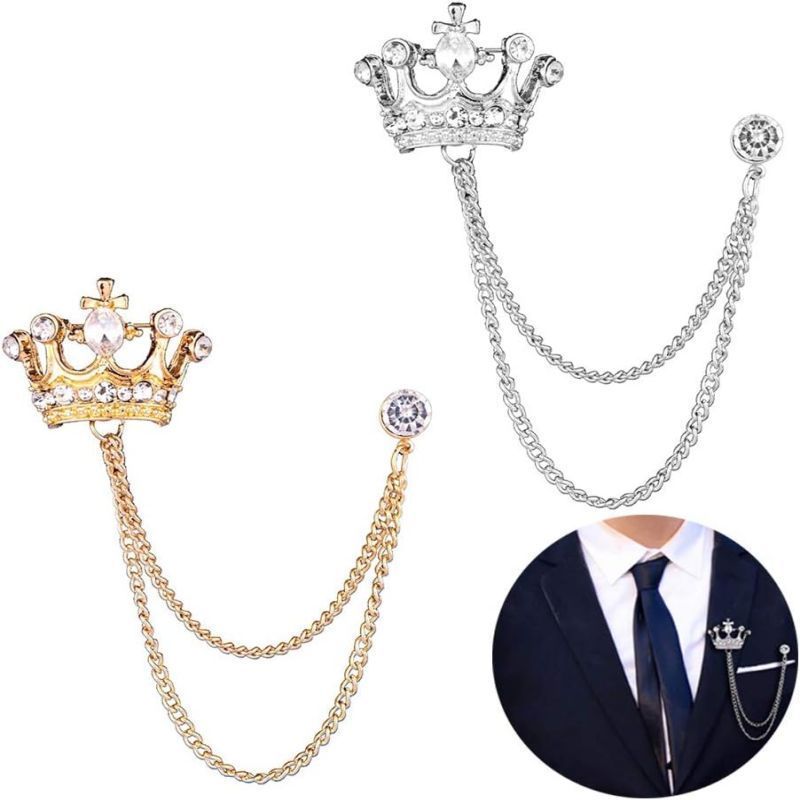 Bros Rantai Jas Pria Crown Lapel Pin Bros Jas Pin Jas Pria Wanita Bross Jas Pria Bros Pin Rantai Jas