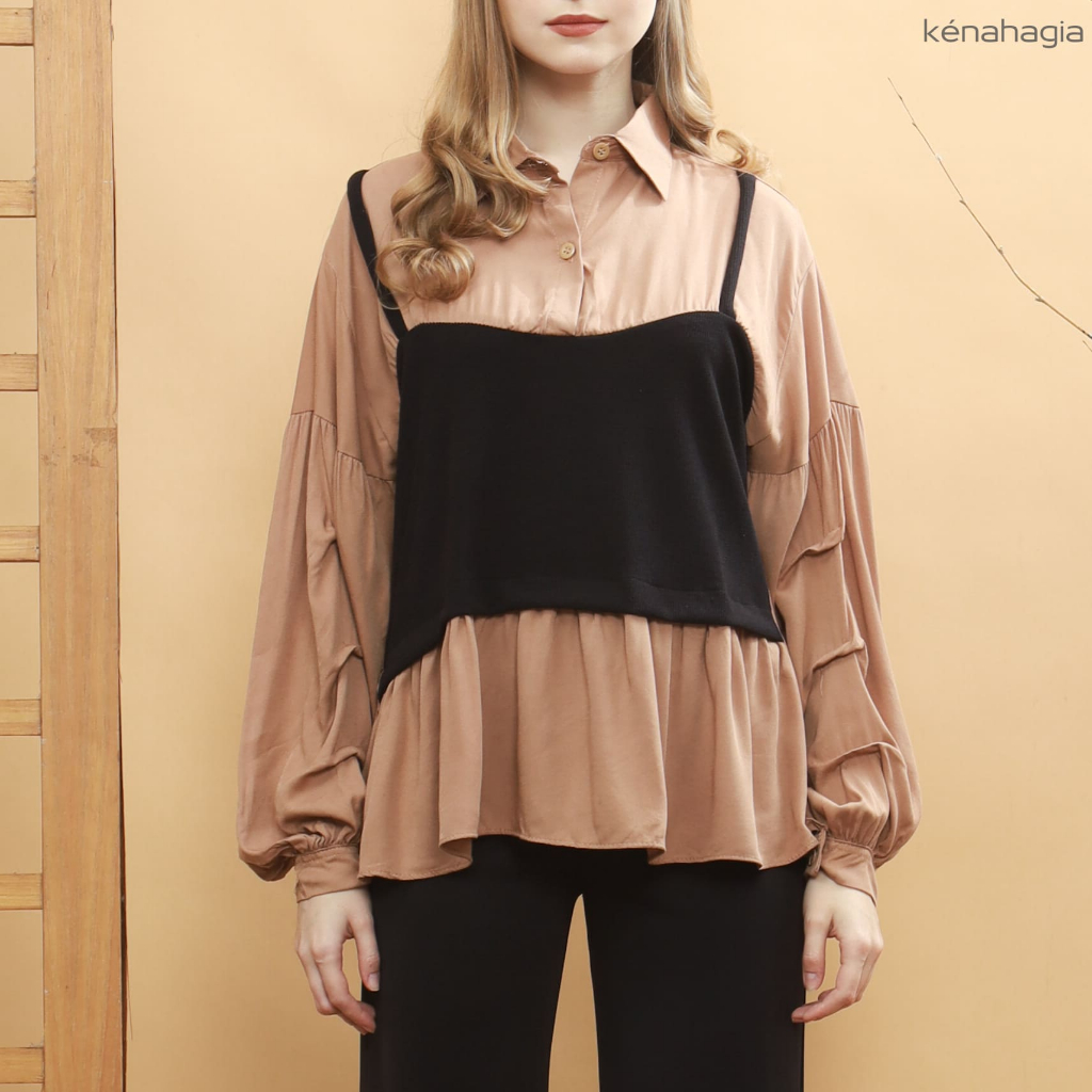 Dania Atasan Blouse Wanita Jumbo Atasan Kerja Katun Rayon Big Size Baju Atasan Kantor Oversize Lenga