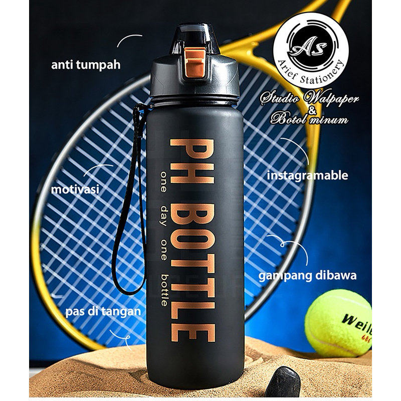 Botol Minum Sport Tempat Minum Motivasi Botol Penanda Gradient Gradasi Aestetic 1 Liter