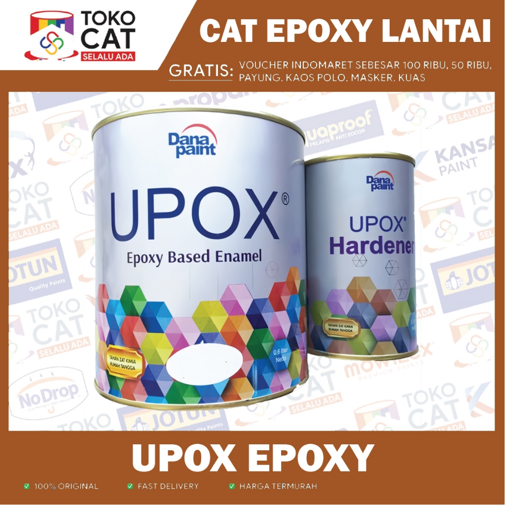 Cat Epoxy | UPOX Cat Keramik/Kamar Mandi/Cat Lantai/Cat Lapangan 1 L | Kemasan kaleng