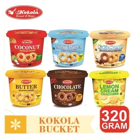 

( Dus / 6 Toples ) Kokola Kukis Kemasan Bucket 320 Gram isi 6 toples