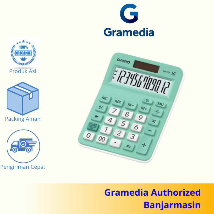 

Gramedia Banjarmasin - Casio Calculator MX - 12 B Green