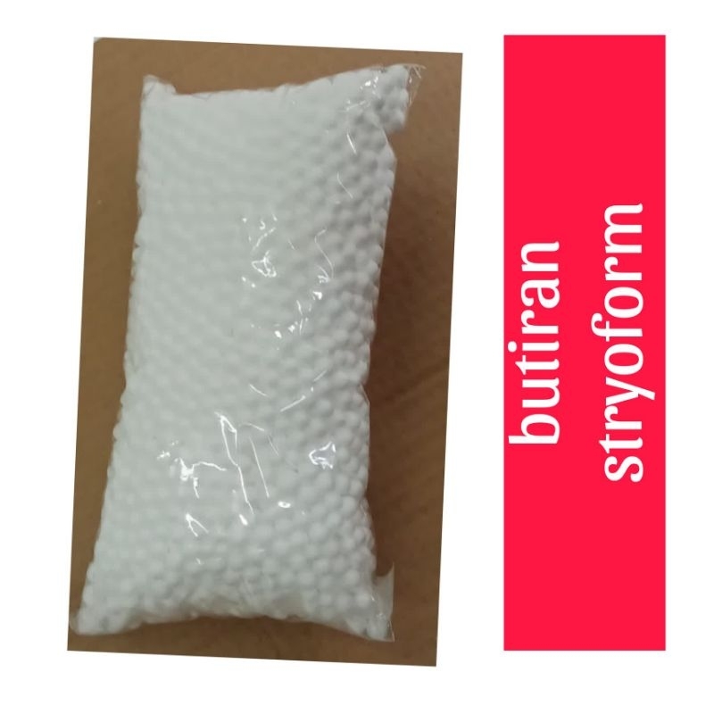 

butiran gabus sterefoam/ stryrofoam/ bola putih hiasan / isi hampers / bean bag 15 gr