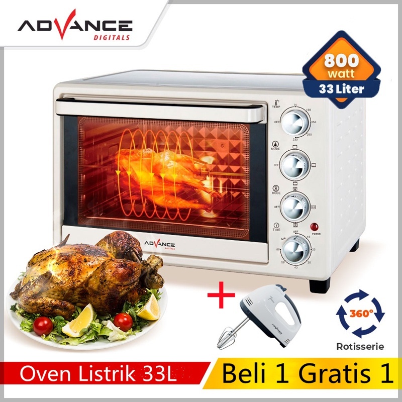 Oven+mixer Advance Oven Listrik Oven Kapasitas Besar 33L  Multifungsi Electric Oven  500