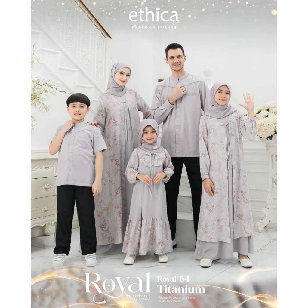 Sarimbit Keluarga 2025 Ethica Royal 64 Titanium Gamis Couple