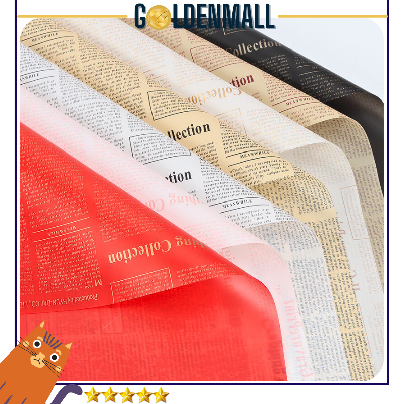 

20 LEMBAR Kertas Buket Bunga Cellophane Newspaper Flower Wrapping Paper Waterproof Motif Koran 6208