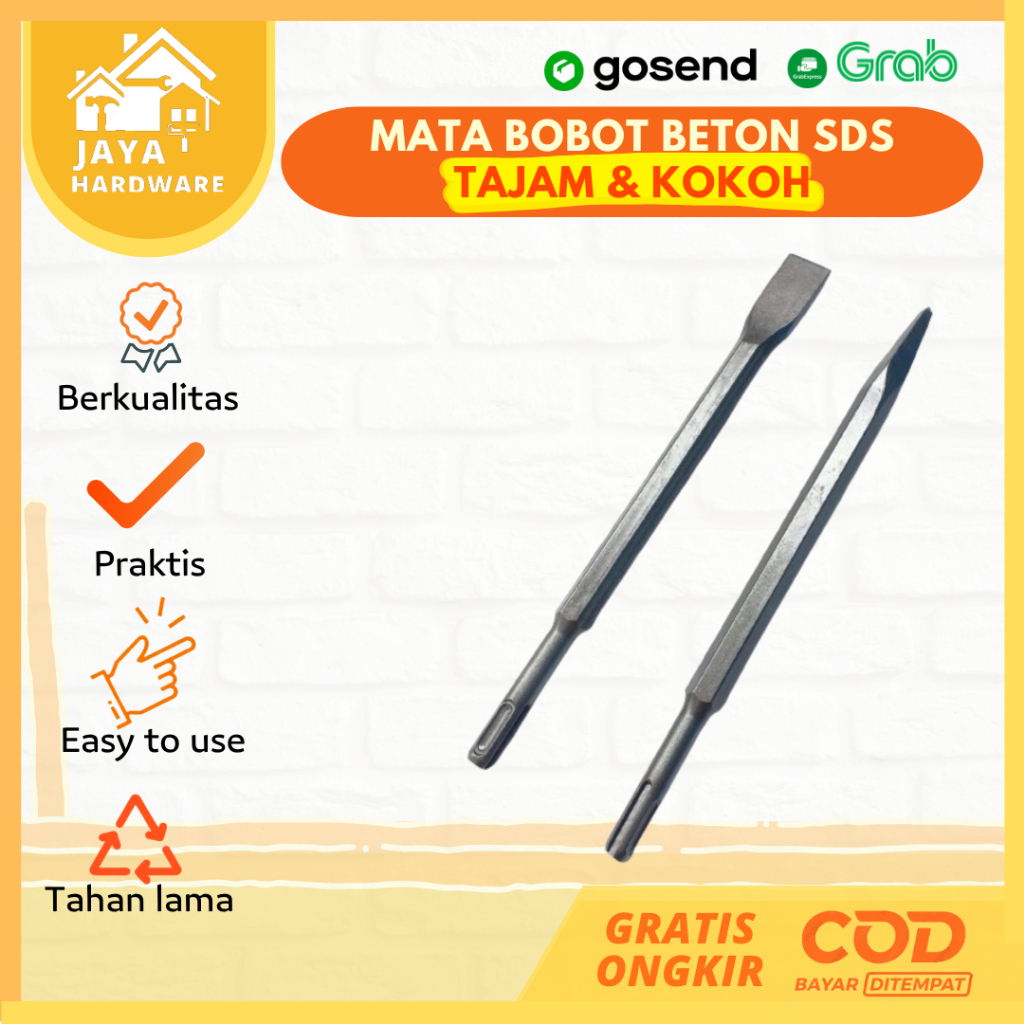 Mata Bor Bobok Tembok Alat Pahat Beton Chisel Betel Runcing / Lancip / Pointed / Point Chisel dan Ra