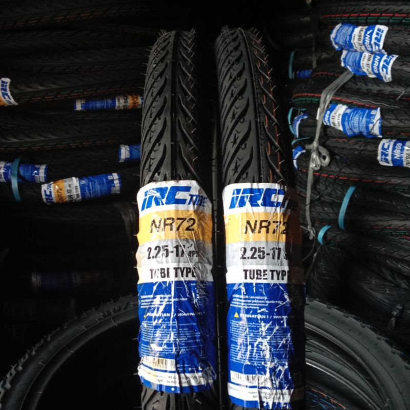 BAN LUAR DEPAN IRC NR 72 225-17 RING 17 NON TUBLES BAN UNTUK SEMUA MOTOR