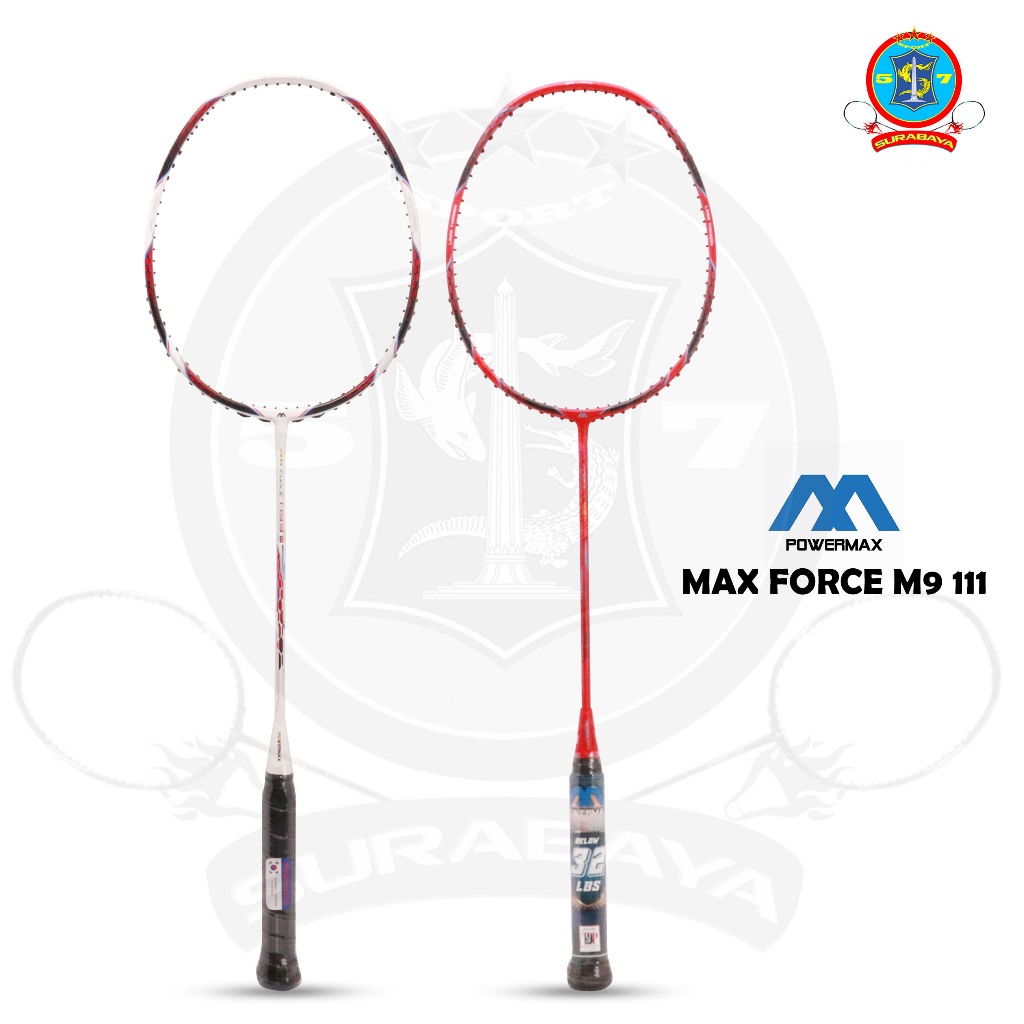 Raket Badminton Power Max Force M99 III Original Bonus Senar
