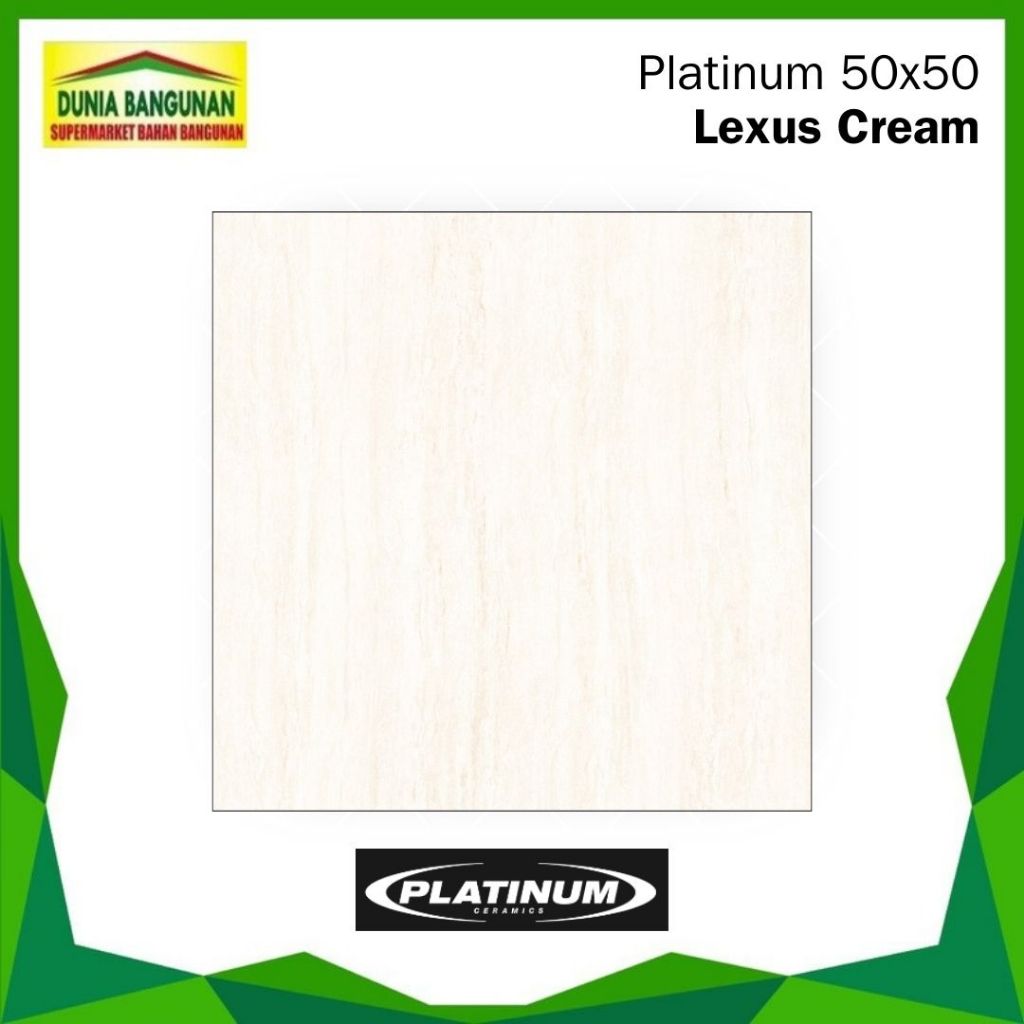Keramik Lantai 50x50 Platinum Lexus Cream Keramik Glossy / Keramik Lantai Ruang Tamu / Keramik Motif