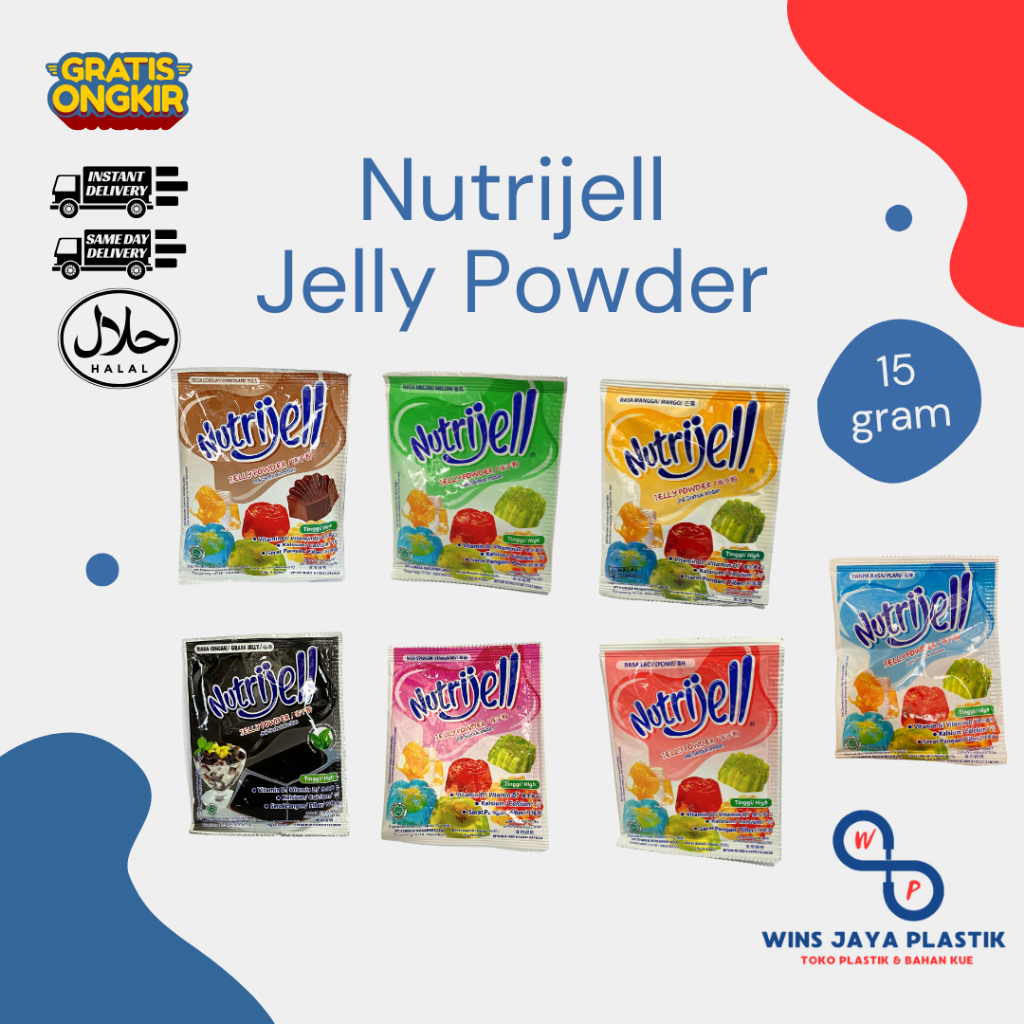 

Nutrijell 15 Gram | Jelly Kemasan | Coklat | Leci | Mangga | Melon | Cincau | Stroberi | Plain