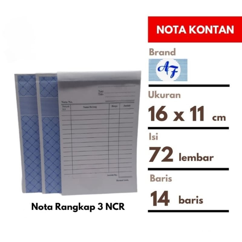 

Buku Nota Kontan AF NCR 3 Rangkap Kecil Buku Nota Rangkap