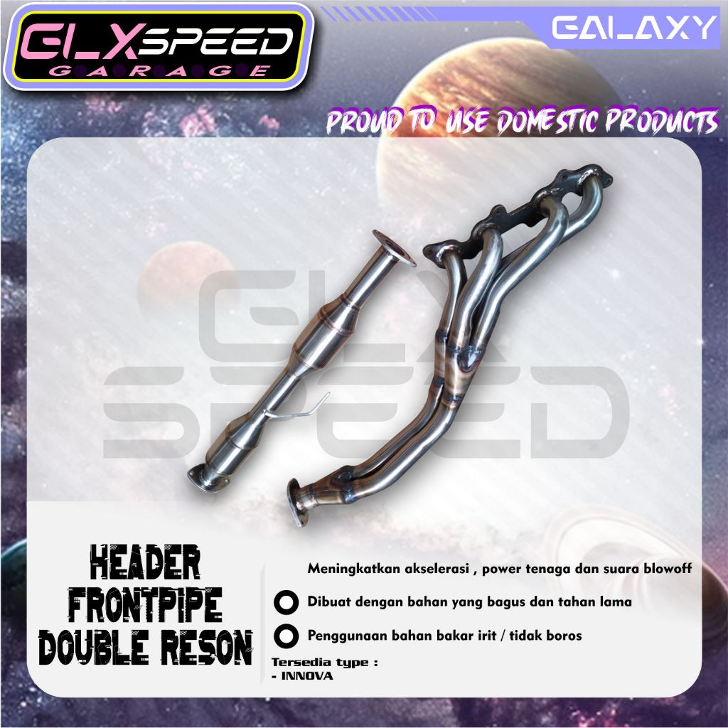 Header Plus Frontpipe Innova Bensin / Fortuner / Hilux Bensin Tanpa Muffler - HIGH QUALITY