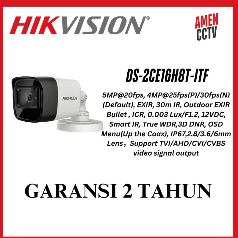 Turbo 5 MP Hikvision Ultra Low Light Series DS-2CE16H8T-ITF