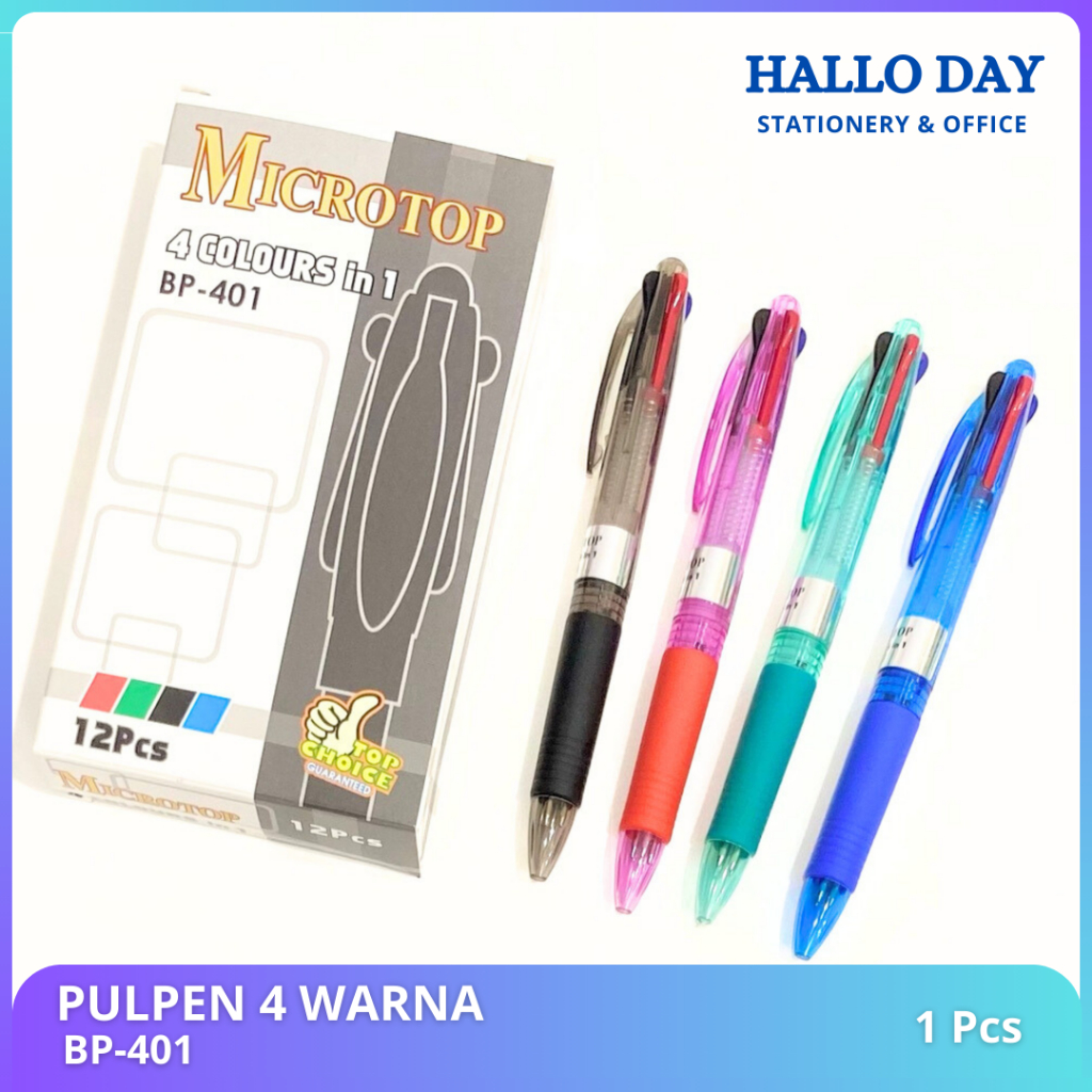 

HD Ballpen Pulpen 4 Warna Pen MICROTOP BP-401
