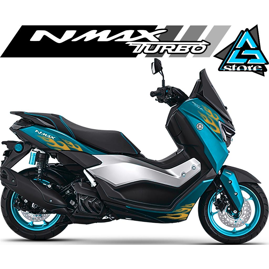 STICKER CUTING MOTIF API/STIKER NMAX TURBO/NM.512/STRIPING NMAX 2024,2025/STIKER MOTOR,SEPEDA,KERETA