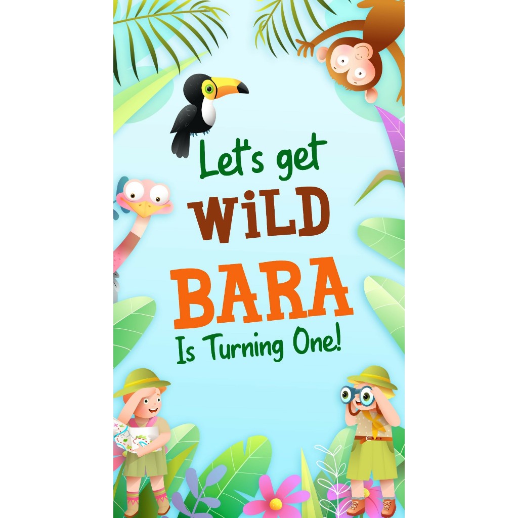 UNDANGAN DIGITAL ULANG TAHUN ANAK SAFARI, KEBUN BINATANG, ZOO, HEWAN, ANIMAL VIDEO/JPG KODE 16