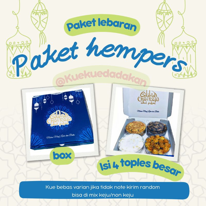 

PAKET HAMPERS LEBARAN KUE KERING ISI 4 TOPLES INSTAN DAN SAMEDAY