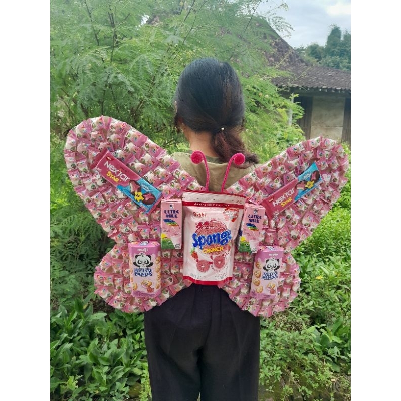 

[PO] Snack Sayap Kupu-Kupu Pink 01 - sudah ada snack