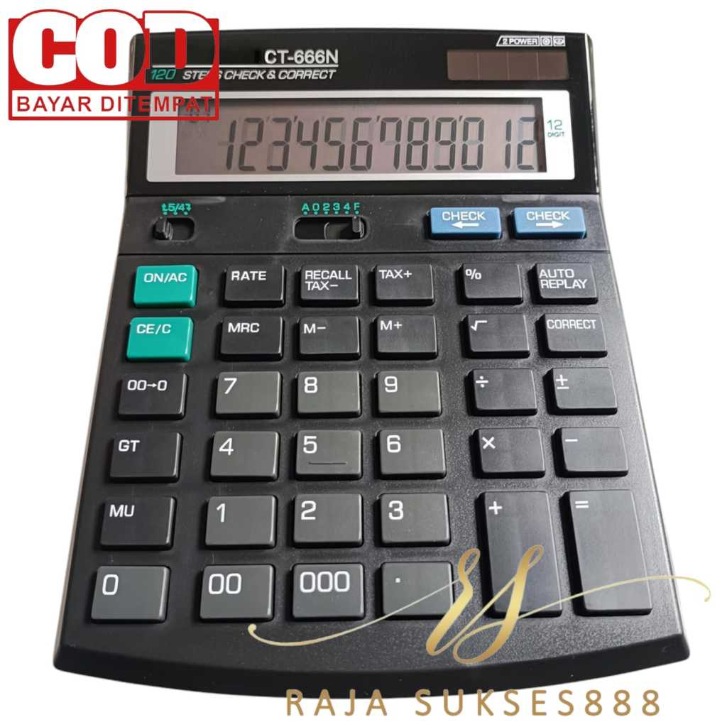 

CALCULATOR CEK ULANG 12 DIGIT JUMBO KALKULATOR SDC 666N 666 N CT