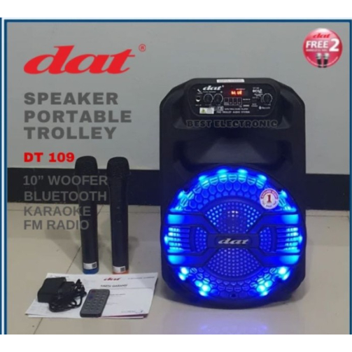 SPEAKER AKTIF PORTABLE 10 INCH DAT DT 109 ECO+ BLUETOOTH TROLLEY