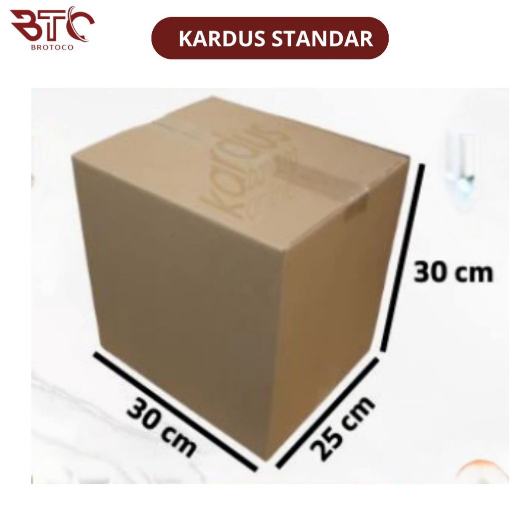 

[BROTOCO] Kardus Box Karton Kotak Dus Packing Medium Polos Uk. 30x25x30 BFlute Tebal 3 mm untuk Helm Sembako Hampers