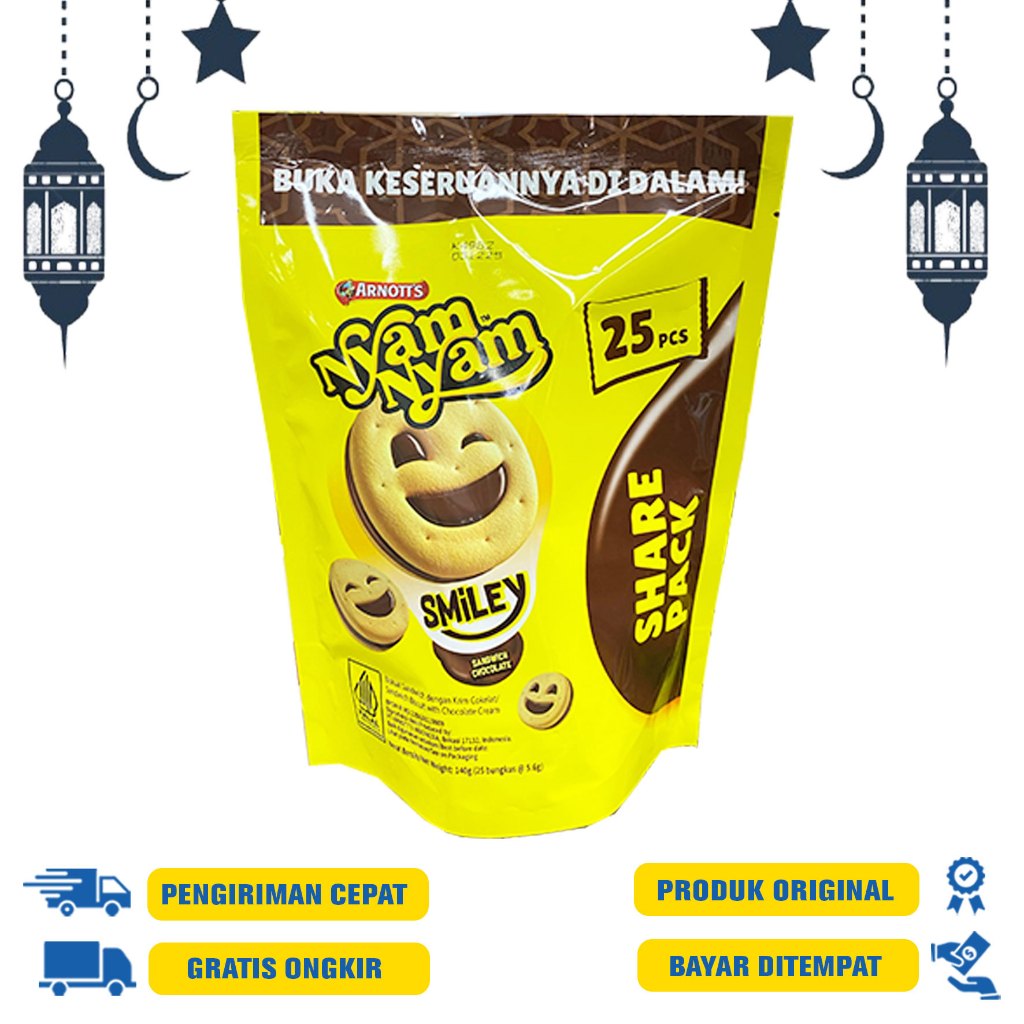 

Arnott's Nyam Nyam Smiley Pouch Share Pack Isi 25 140Gr