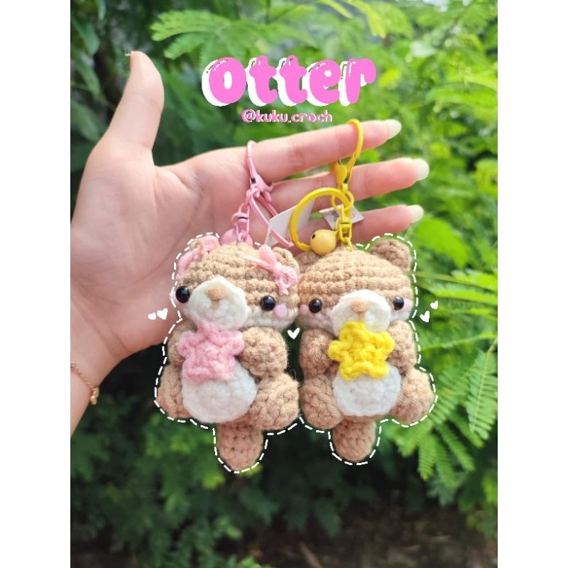 Gantungan kunci couple otter/Crochet Otter