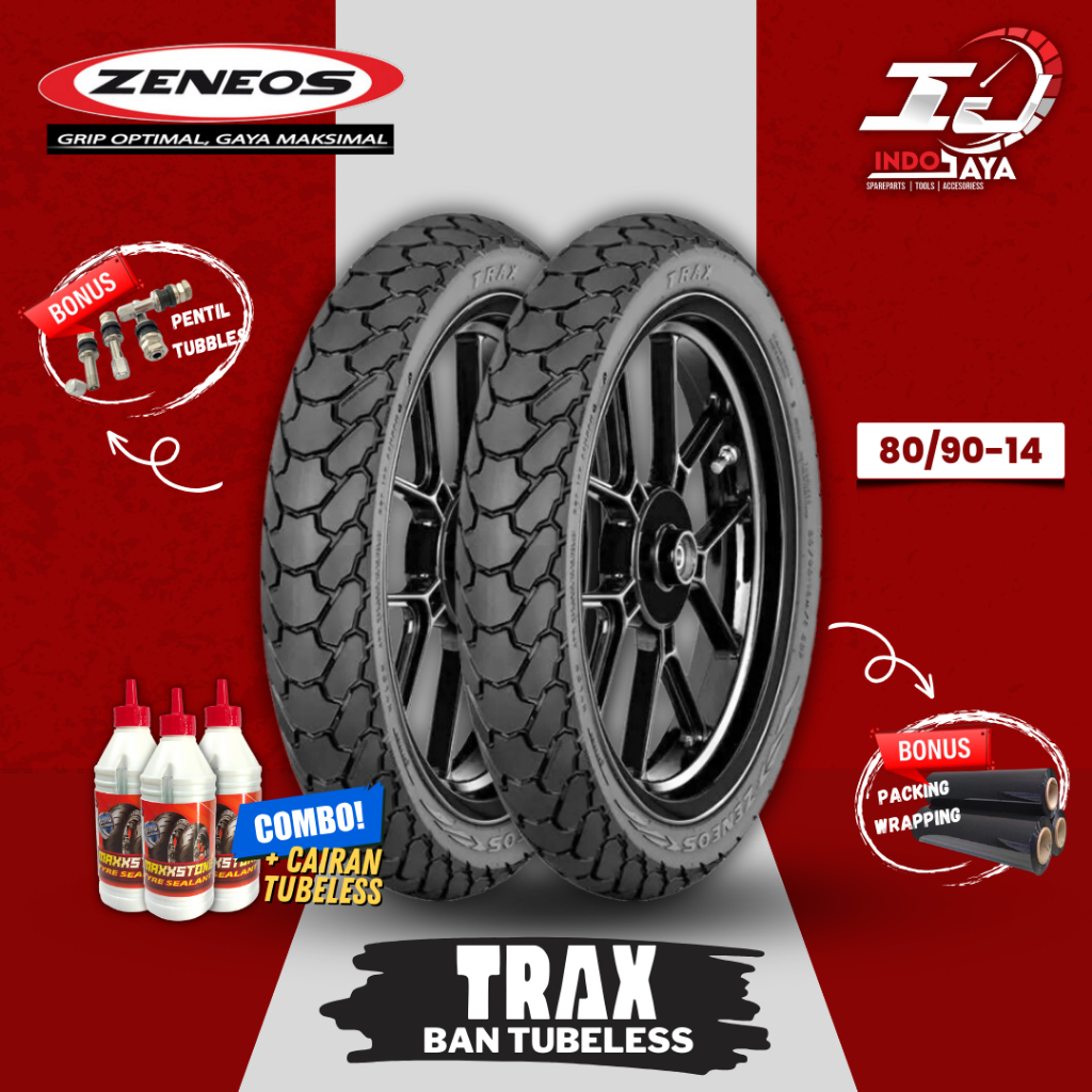 [READY COD] ZENEOS TRAX BAN DUAL PURPOSE TUBELESS (80/90-14) BAN ON/OFF ROAD / ON OFF ROAD / BAN ASP