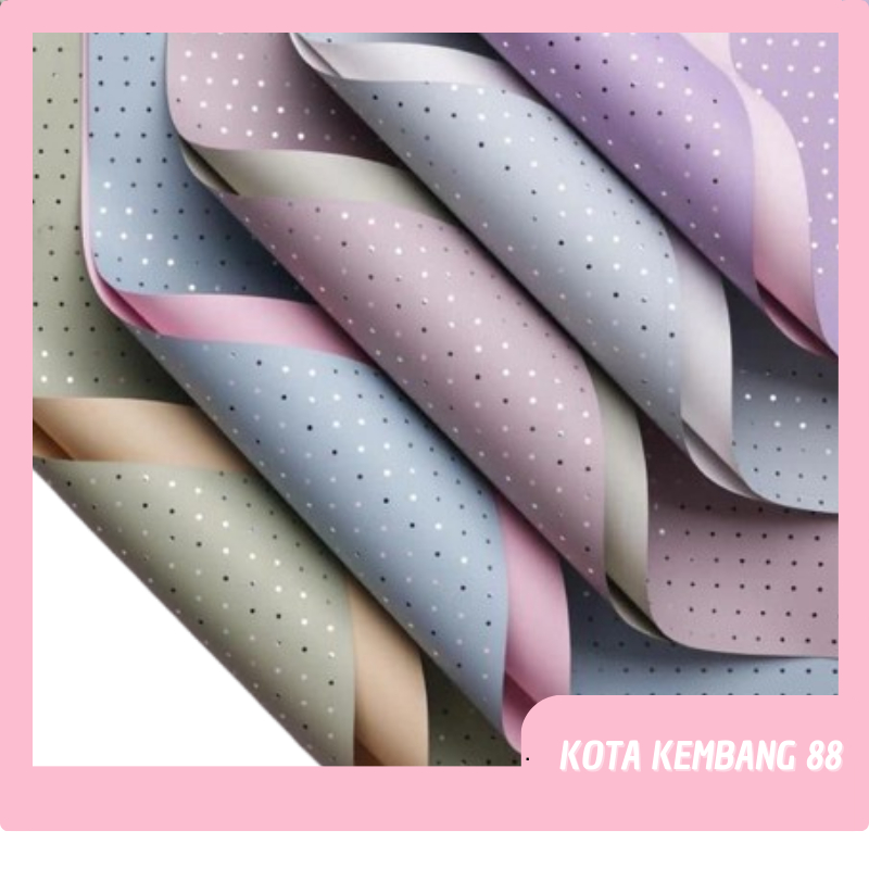 

20 LEMBAR Kertas Buket Bunga Polkadot Kecil Flower Wrapping Paper Small Polkadot Cellophane KB040