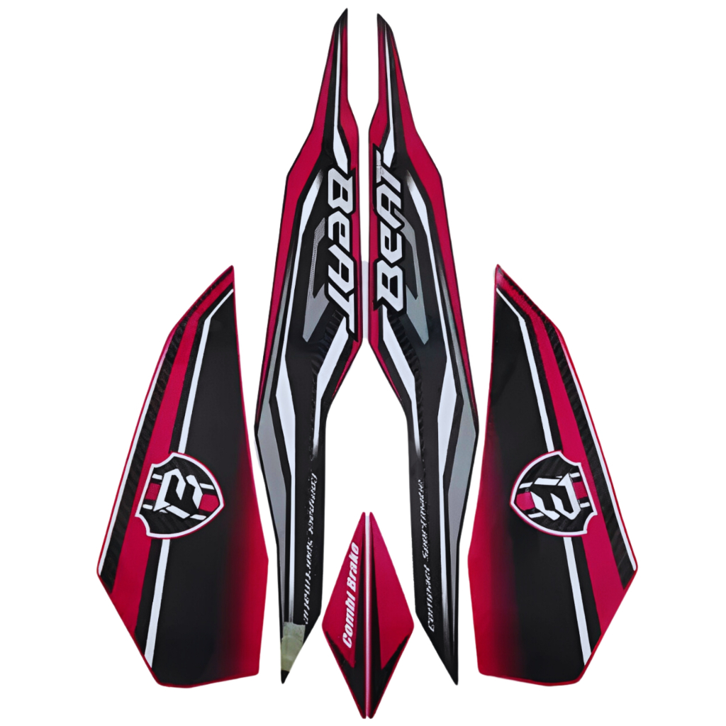 Sticker Striping Motor Honda Beat Iss 2019 Magenta Putih list body motor beat Iss 2019