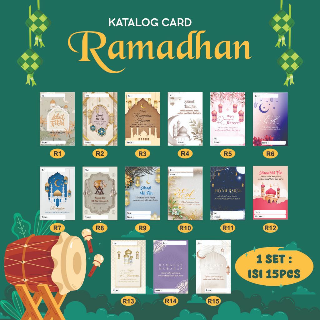 

[ 15 PCS ] KARTU UCAPAN SELAMAT IDUL FITRI - KARTU LEBARAN - KARTU IDUL FITRI - CARD IDUL FITRI