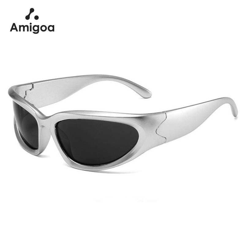COD Hitam Y2K Kacamata Hitam Gaya Y2K Punk Retro untuk Bersepeda dan Outdoor Anti UV Y2K Punk Retro 