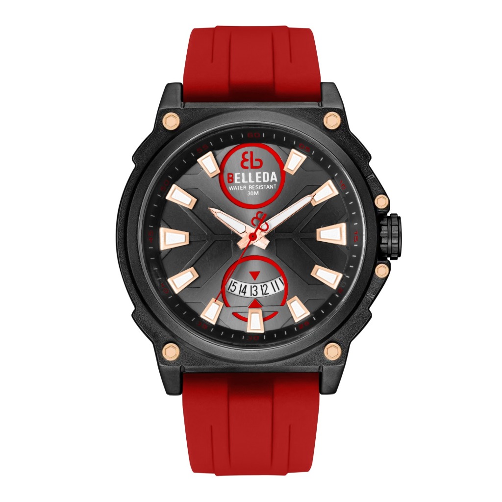 Jam Tangan Pria Belleda 9058 Tanggal On Fashion Sport Watch Bisa Di Bawa Berenang Anti Air 3 Atm