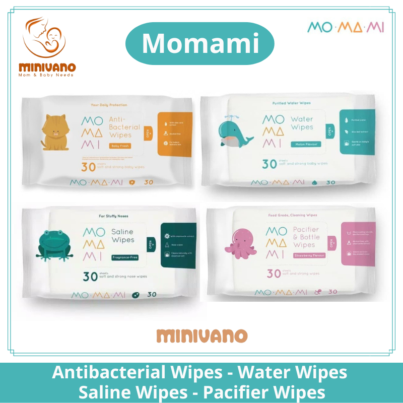 Momami Water Wipes | Saline Wipes | Antibacterial Wipes | Pacifier & Bottle Wipes | Tissue Basah