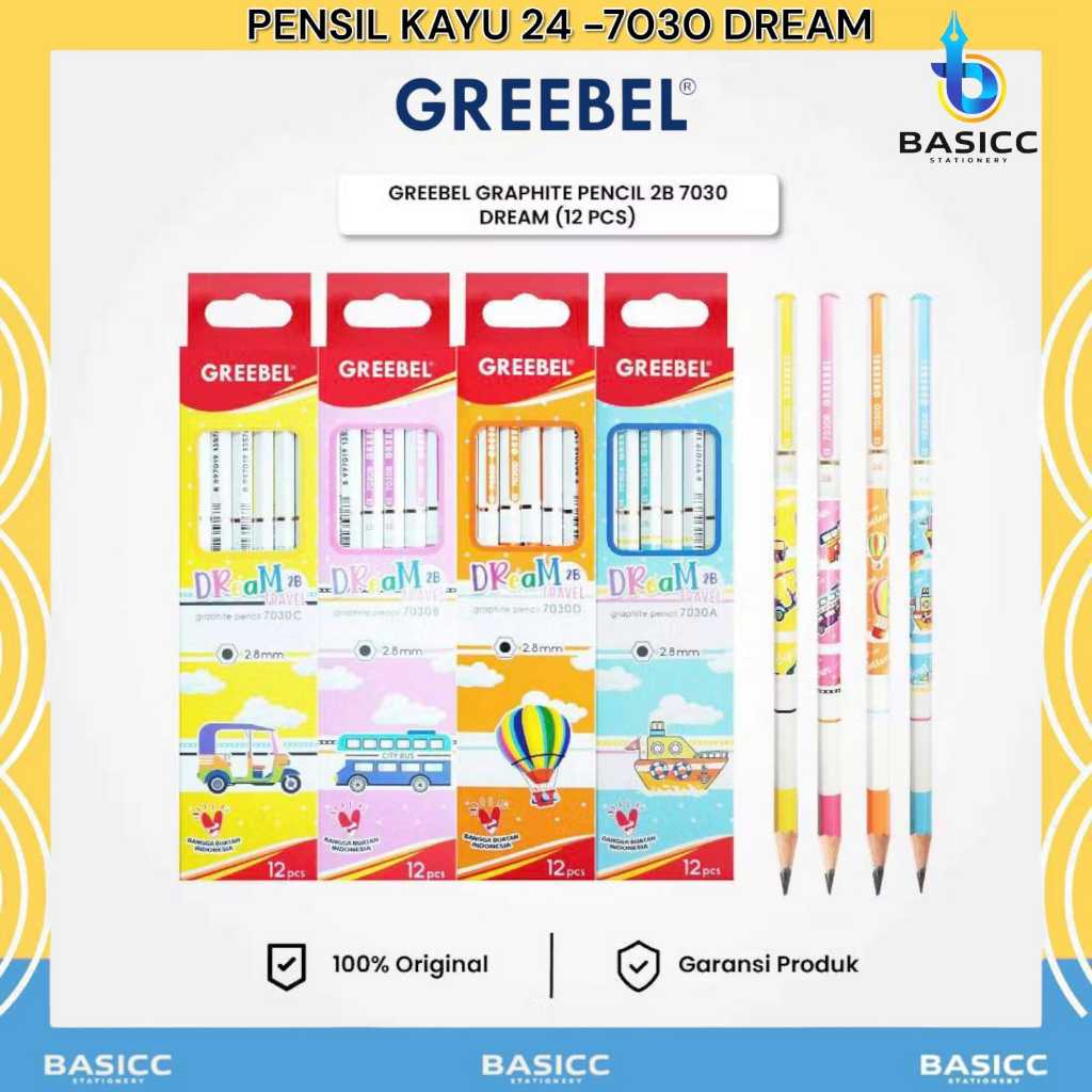 

Greebel Pensil Tulis Kayu 2B - Dream 7030 | @1Ktk=12 Pencil