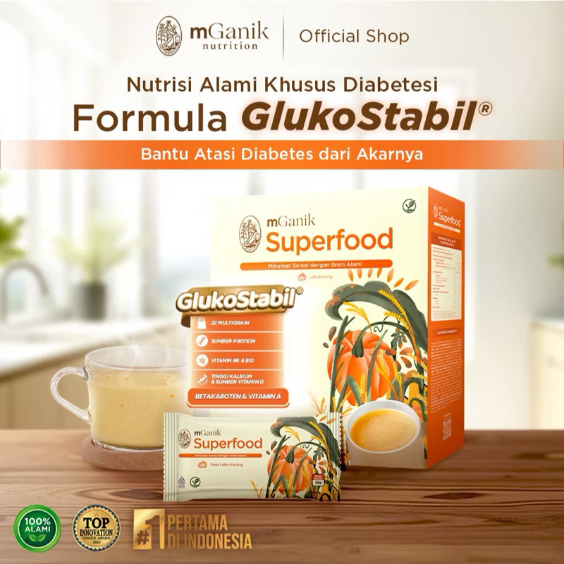 

(BONUS GIFT!) PROMO MGanik Superfood Multigrain 1 box 20 sachet Pengganti Sarapan Meal Replacement Diabetes Jantung BPOM HALAL