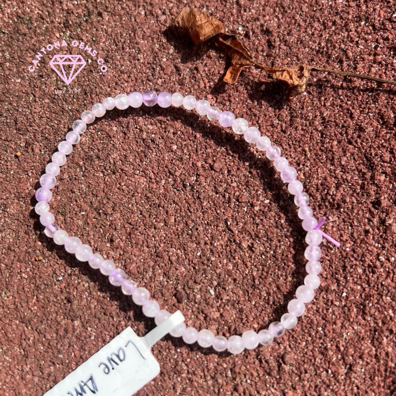 Gelang Batu Alam Asli Lavender Amethyst 3mm