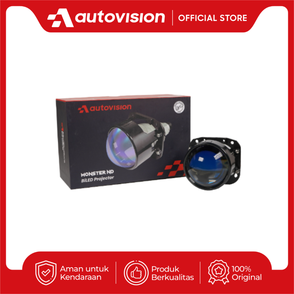 Headlamp Motor BiLED/Projector 2.5" MONSTER ND 45W BiLED Blue Lens FCO 6000K/3-Colors