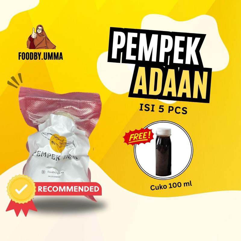 

(Highly Rekommend) PEMPEK ADAAN ISI 5 PCS (GRATIS CUKO) 100% TENGGIRI, GLUTEN FREE