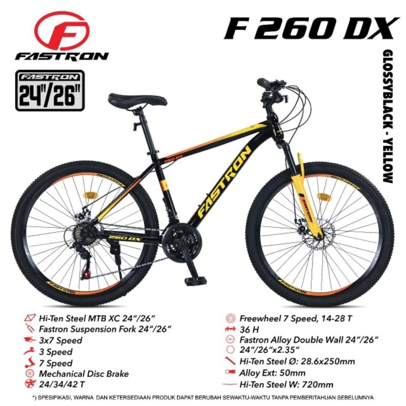 Sepeda Gunung MTB Fastron 260 DX 24 26inch