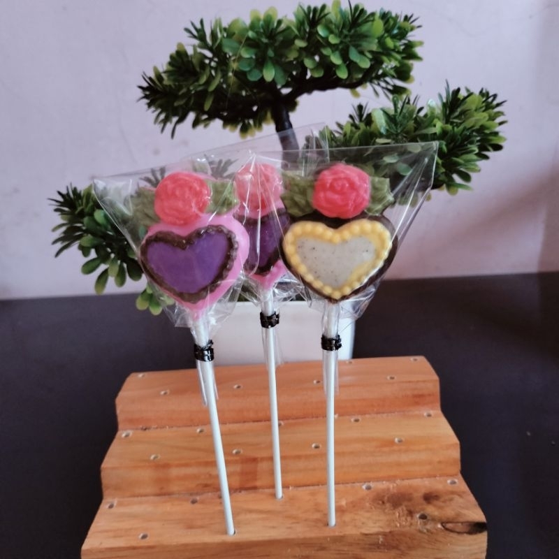 

coklat karakter lolipop lucu bentuk bunga love/untuk ulangtahun