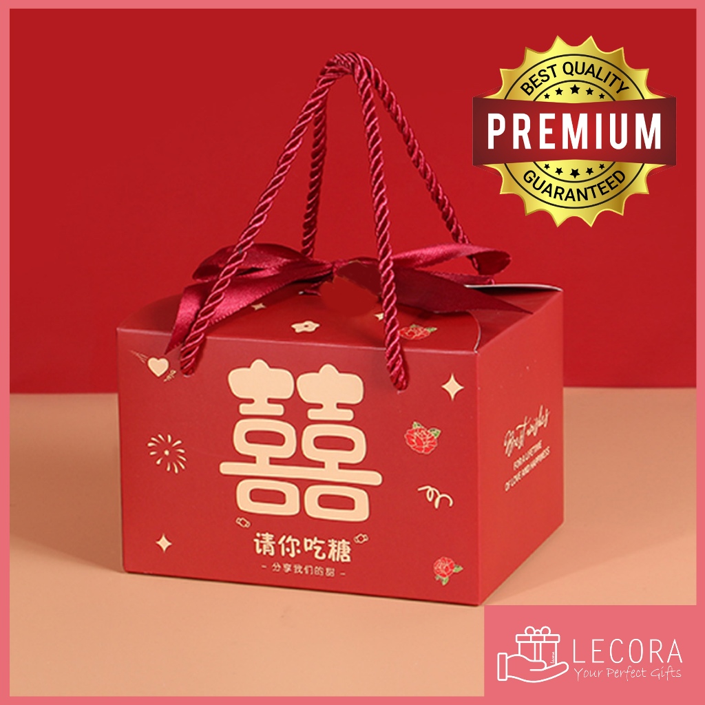 

LECORA Kotak Handuk / Permen / Chinese wedding /paper bag shuangxi / perlengkapan sangjit Teapai Phangteh Handuk Box