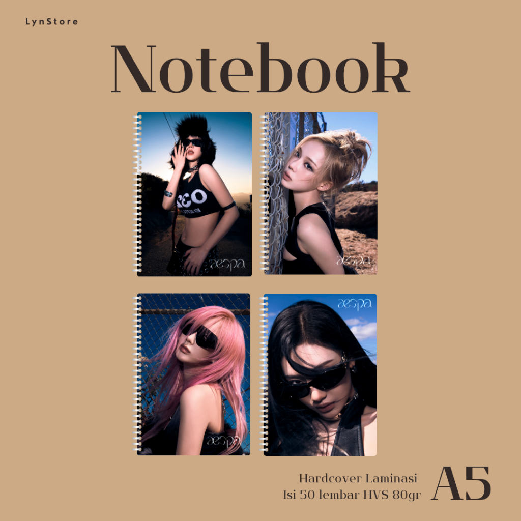 

(LS_036) Notebook Kpop A5 Hardcover AESPA Whiplash - Unstoppable (Isi 50 Lembar Hvs + Hardcover Laminasi 2 Sisi) Buku Tulis Catatan Notebook Ring A5 Hardcover Laminasi / Notebook Journal A5 Hardcover Laminasi / Spiral Buku Agenda A5 Hardcover Laminasi