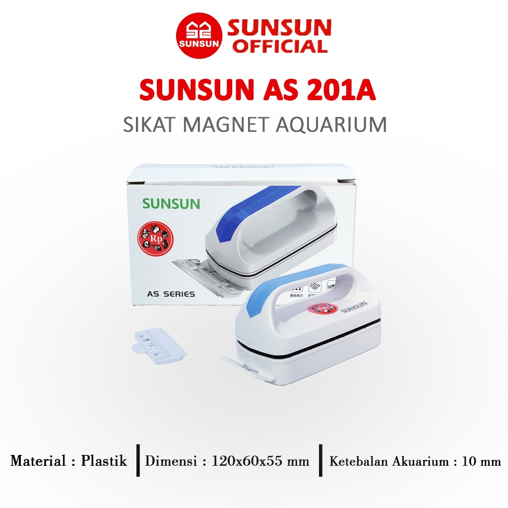 SUNSUN AS 201 A / 202 A / 203 A SIKAT MAGNET PEMBERSIH KACA AQUARIUM