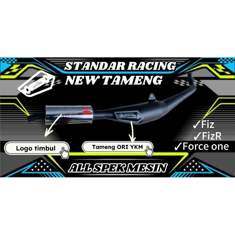 Knalpot 3v3 Spek Blayer Hitam Tameng Fiz R Fiz Force One Sigma  by Ykm racing muffler