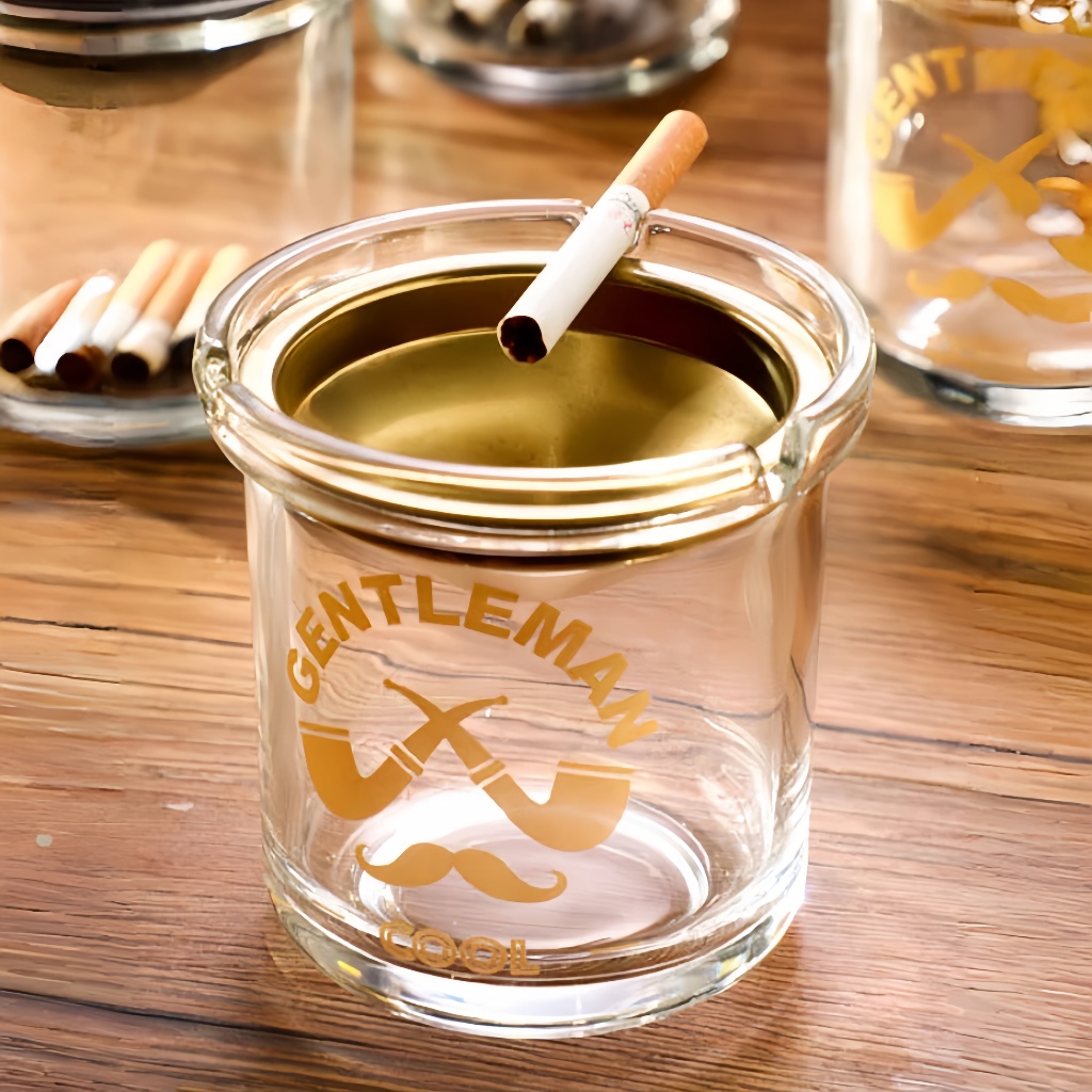 Asbak Kaca Premium - Tempat Abu Rokok Anti Pecah | Gift Pria | Unik & Minimalis | Untuk Rumah/Kantor