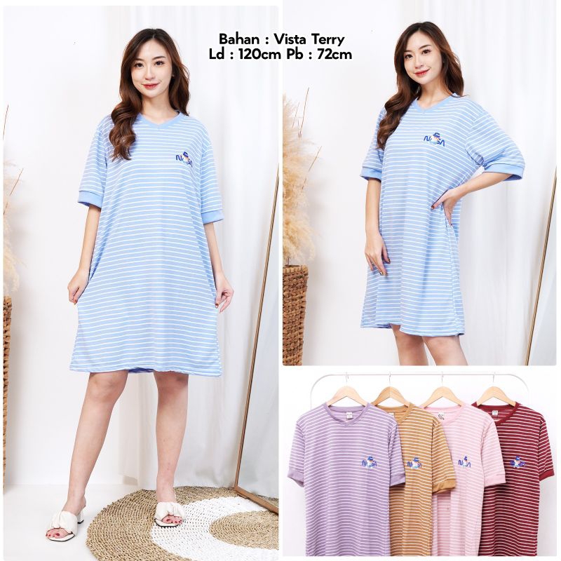 Dress Salur Vistaterry // Dress Mini // Dress Wanita Daster Kaos