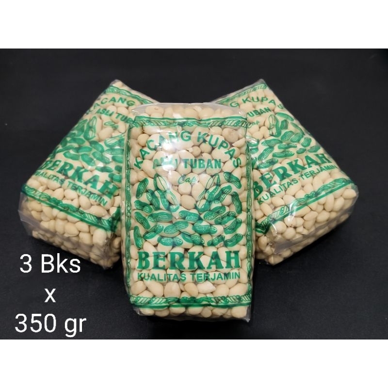 

Kacang Mentah Kupas Tuban Isi 3 Bks x 350gr/1.050kg Merek Berkah