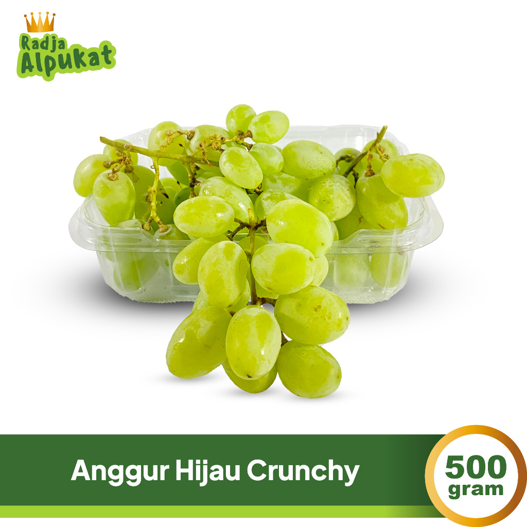 

Anggur Hijau Crunchy, Sedless, Import USA/Ausie Kemasan 500 Gram